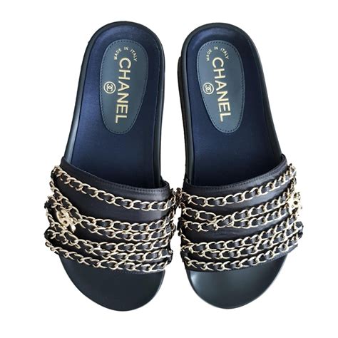 chanel chain slippers|chanel sandals women 2022.